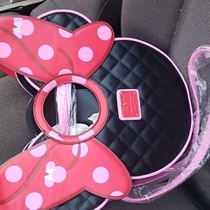 Disney Loungefly by Minnie Mouse Quilted Bow Head Crossbody Bag